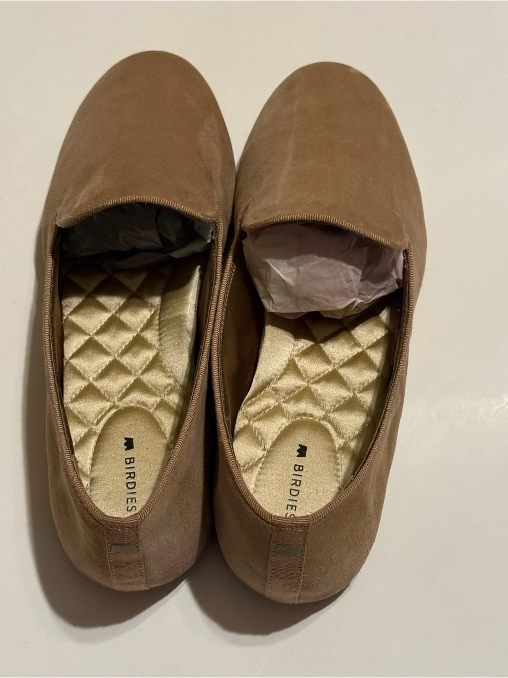 Birdies The Starling Latte Suede Slip loafers